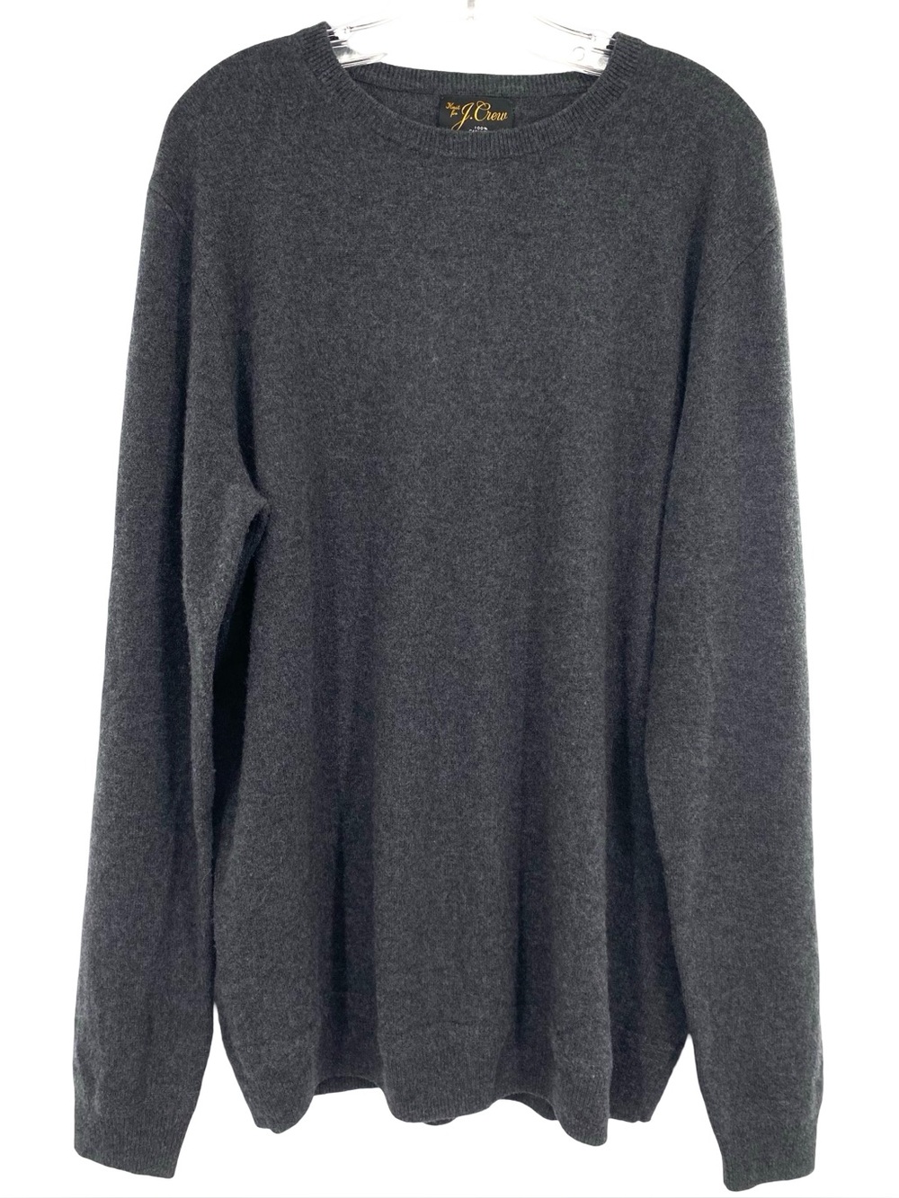 J. Crew Men’s Cashmere Crewneck Sweater Charcoal Gray XL Tall